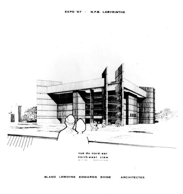 Labyrinth Pavilion sketch for Expo 67 Montreal